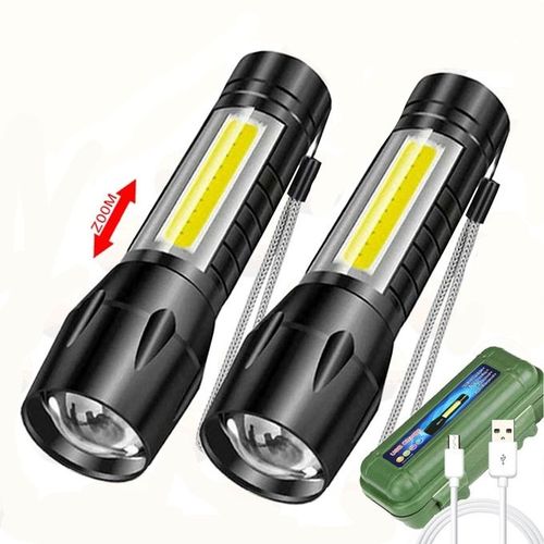 Generic PACK 2 Lampes Torch de poche LED Zoomable rechargeable