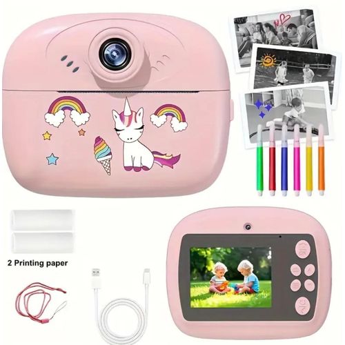 product_image_name-Generic-Appareil Photo Instantané pour Enfants - Impression Thermique sans Encre Couleur Bleu-1