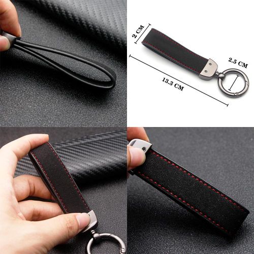 product_image_name-Generic-Porte-clés Joli lanière en Suède Cuir et métal avec logo Peugeot-4