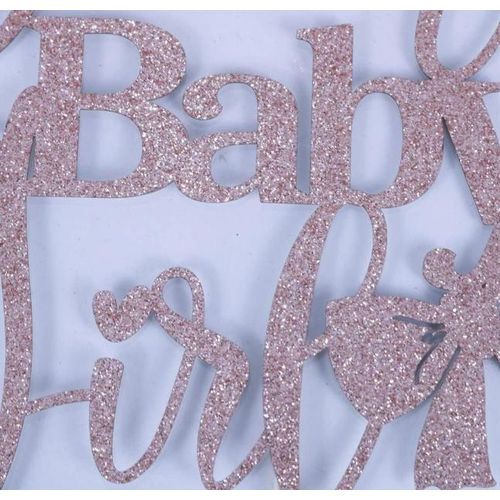 product_image_name-Generic-زينة قالب الكيك « أهلاً بالطفلة » ديكور الكعكة لحفل الإفصاح عن جنس الطفل، حفل استقبال المولود، عيد ميلاد سعيد للفتيات باللون الذهبي الوردي-5