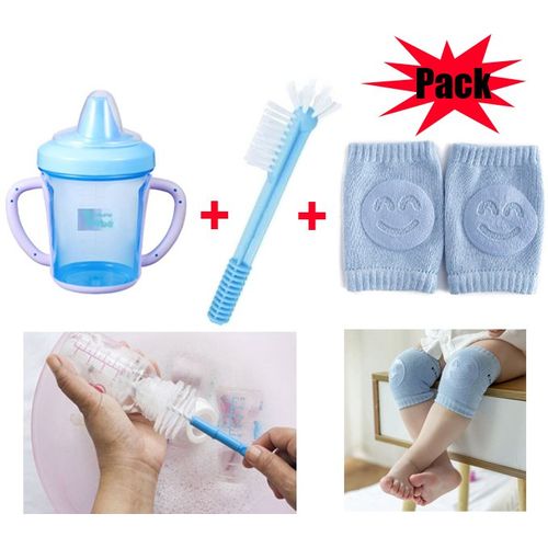 Generic Chaussettes de protection des genoux pour bébé et tasse de bébé et  brosse de nettoyage le biberon à prix pas cher