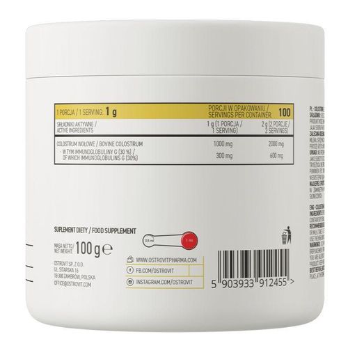 product_image_name-OstroVit-Colostrum 100 g Creamy Strawberry - Santé Intestinale et Immunité-3