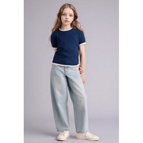 product_image_name-Defacto-تيشيرت نص كم مضلع سليم فيت بياقة مستديرة-2