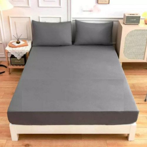 Generic Drap de lit de couleur gris ensemble de 3 pièces à prix pas cher