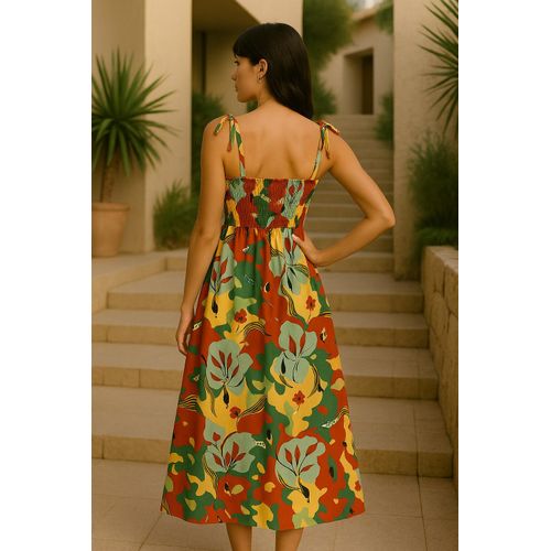 product_image_name-Marwa-فستان بحمالات مطبوعة بأوراق شجر متعددة الألوان-2