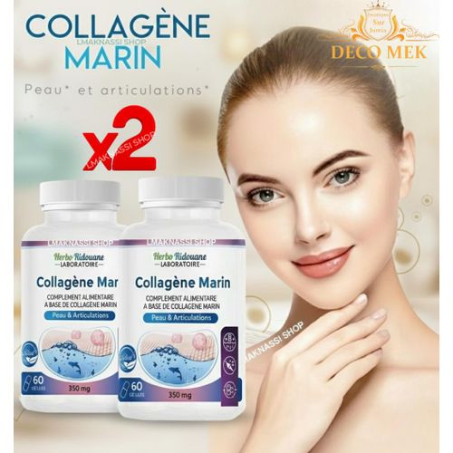product_image_name-Herbo Ridouane- PACK 2x Bottel de (120 Gélules) de collagène marin 350 mg - Complément alimentaire - Capsule de peptide de collagène marin de poisson boisson au collagène marin,-3