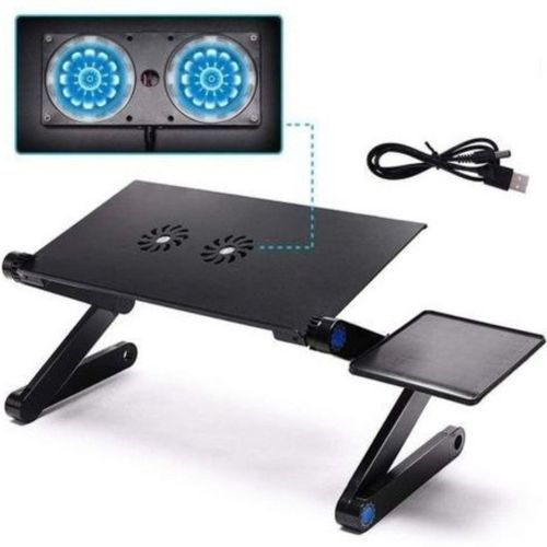 Table de PC portable pliable multifonctions avec ventilateur de