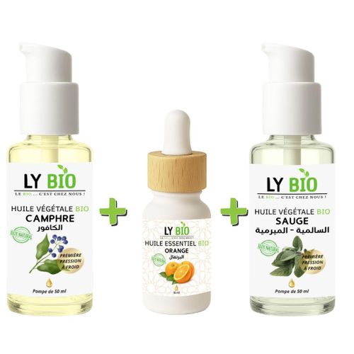 product_image_name-LY BIO-PACK HUILE CAMPHREE 50ML - POMPE + HUILE ESSENTIEL ORANGE 10ML + HUILE SAUGE 50ML - POMPE-1