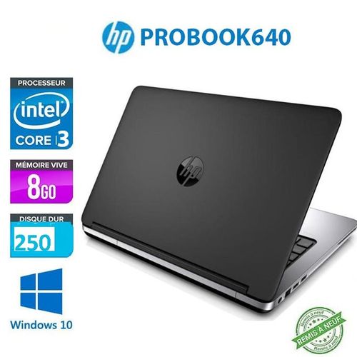 Hp PC Portable Probook 640 Core i3 4eme 250Gb 8GB RAM 14- remis a neuf à  prix pas cher