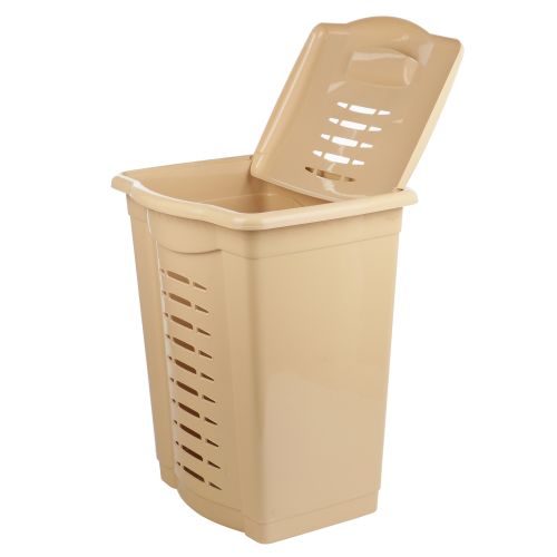 Grand panier à linge en plastique avec couvercle, panier de rangement pour  vêtements de chambre à coucher et salle de bain, panier à linge domestique