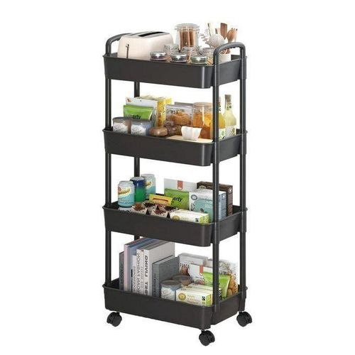 product_image_name-Generic-Chariot de Service Trolley Desserte à Roulettes, 4 Étagères de Rangement Multifonction-2