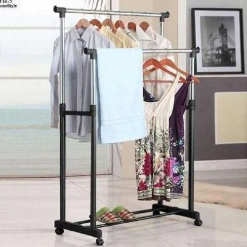 Generic Support Portant a Vetement sur Pieds Penderie a Vetements Mobile Double poles a prix pas cher Jumia Maroc