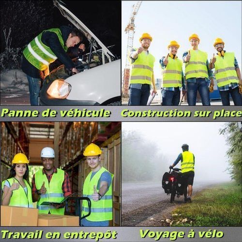 product_image_name-Generic-lot de 2 Gilets de Sécurité, Jaune Haute Visibilité, Unisexe-4