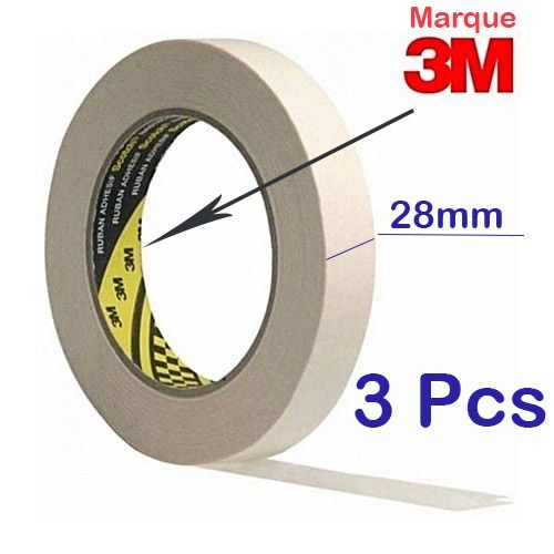 3M (3pcs) papier collant Papier Adhésif 18mm Masquage Protection Peinture  ,Tout Surface. 28mm à prix pas cher