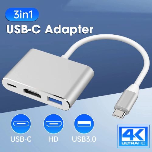 USB 3.1 Type C vers HDMI Convertisseur Câble 4k Hd TV Transfert Adaptateur  pour Téléphone Pc Tv