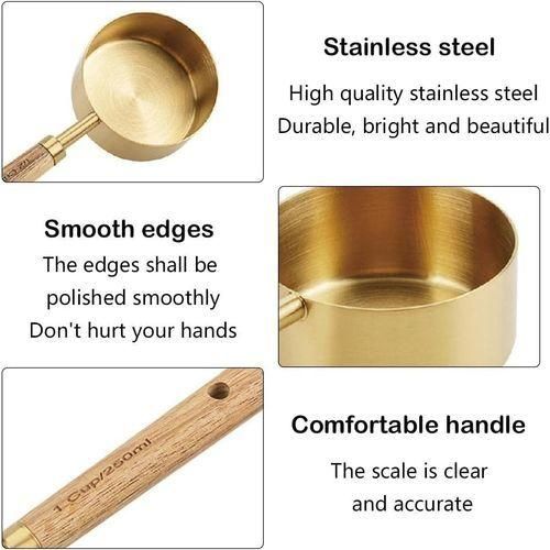 product_image_name-Generic-Cuillère À Mesurer 250 ml en acier inoxydable pour farine... Poignée En Bois-2