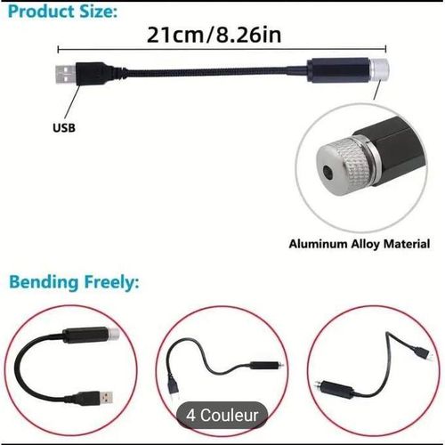 product_image_name-Generic-lumière d'ambiance USB pour le toit de la voiture,Veilleuse à projecteur d'étoiles, lumière romantique portable et ajustable pour l'intérieur de la voiture, veilleuse USB portable, décorations pour la voiture, le plafond, la chambre à coucher-5
