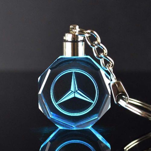 Generic Porte clé 3D en Crystal avec le logo du MERCEDES lumineux