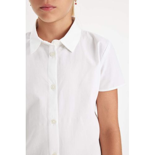 product_image_name-Defacto-قميص ابيض بناتي نص كم بوبلين قصة عادية-5