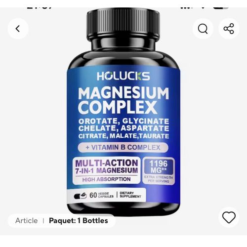 product_image_name-Generic-Compléments de complexe de magnésium - Mémoire, os et favorise la santé du cerveau, soutien du sommeil, relaxation musculaire, soulagement du stress et de l'anxiété 60 capsules -4