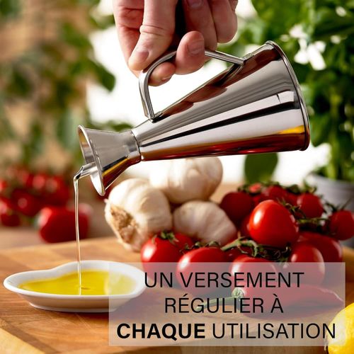 Bouteille Huile Et Vinaigre Distributeur Anti-goutte 500 ml En Verre Revêtu  Inox Flacon Etanche Pour