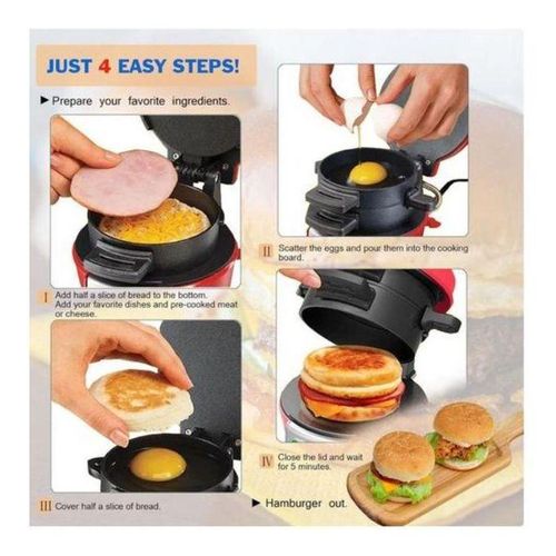product_image_name-Generic-آلة إفطار متعددة الوظائف 3 في 1 - جهاز محمول للهامبرجر والسندويشات والوافل والبيض-6