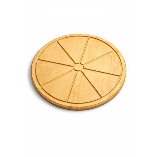 product_image_name-Generic-Round Wooden Pizza Board with Slice Sections 25cm X 1.5cm-2