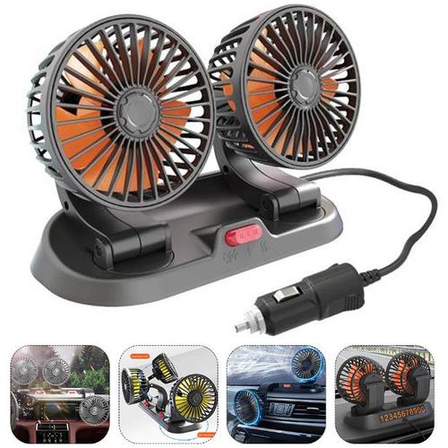 Generic Double ventilateur pour voiture, Accessoires de refroidissement,  360 degrés, 12V à prix pas cher