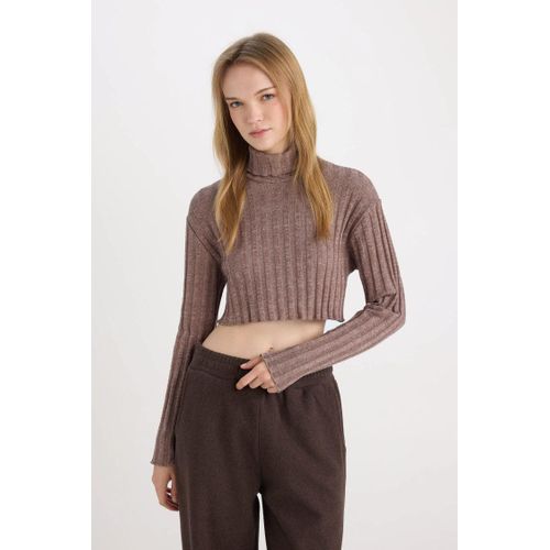 product_image_name-Defacto-Débardeur Court Côtelé Basique À Col Roulé Pour Femme - E1673AX-3