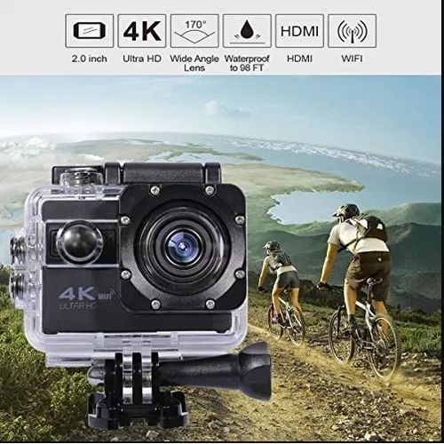 Generic Caméra d'action 4K WiFi Ultra HD DV 16MP 170° + Kit d'accessoires à  prix pas cher