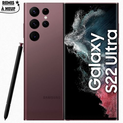 Galaxy S22 Ultra 5G - Bordeaux (12Go / 256Go) Ecran AMOLED 120Hz - Remis à neuf