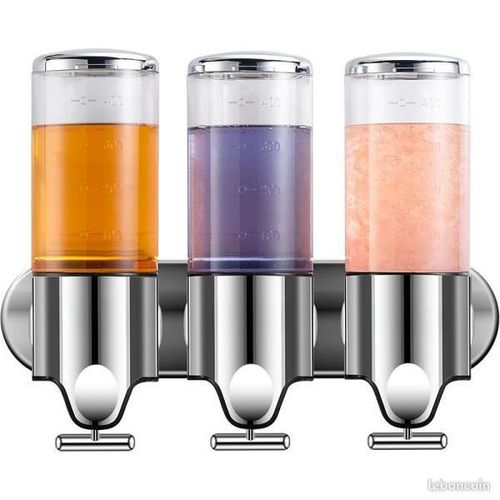 product_image_name-Generic-Distributeur de Savon Mural Triple – 3 Compartiments – 400 ml x3-1