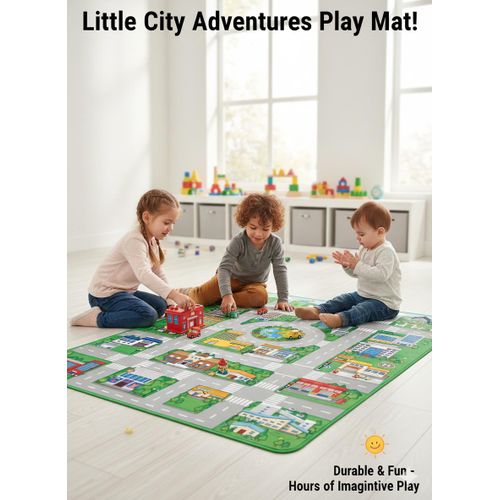 product_image_name-Generic-سجادة لعب للأطفال مسار سيارات 90 × 120 سم – مضمار سيارات خضراء مع طرق، مدينة وموقف سيارات – سجادة تعليمية للبنين والبنات الصغار، مثالية للألعاب، السيارات المصغرة وتزيين الغرفة-1