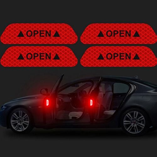 Generic 4pcs Autocollant réfléchissant ouvert porte voiture - sécurité  lumineux à prix pas cher