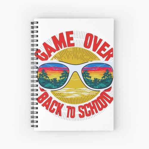 product_image_name-Generic-game over back to school créée et vendue par heroraja.Spiral Notebook Bloc note-1