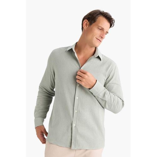 product_image_name-Defacto-قميص كم طويل قصة عادية برقبة بولو-4