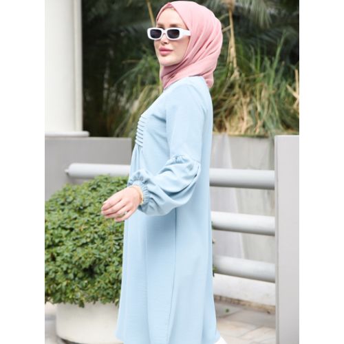 product_image_name-Modanisa-Vert Eau - Col rond - Tunique - Por La Cara.-4