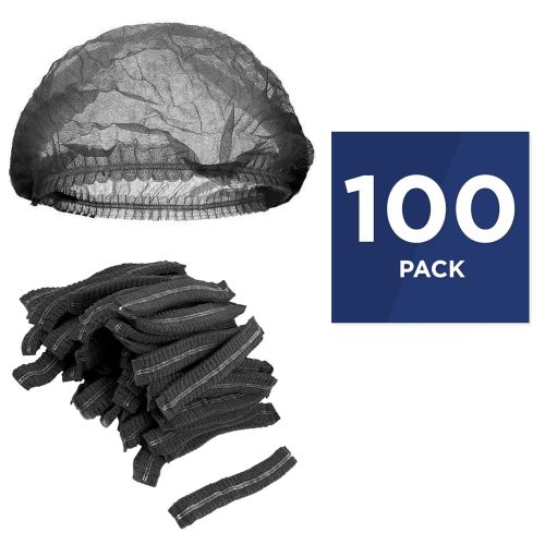 product_image_name-Generic-مجموعة من 100 قبعة سوداء يمكن التخلص منها - حماية صحية من مادة البولي بروبيلين غير المنسوجة-3