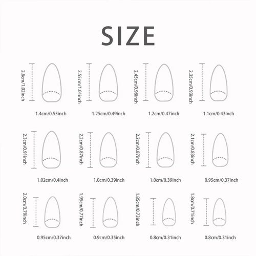 product_image_name-Generic-أظافر صناعية، علبة مكونة من 24 قطعة نمط سلفبايليت ذهبي فرنسي+ 1 جيلي جل و1 مبرد أظافر-4