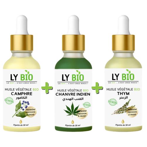product_image_name-LY BIO-PACK HUILE CAMPHREE 50ML - PIPETTE + HUILE HYDRATANTE & NUTRITIVE 50ML - PIPETTE + HUILE THYM 50ML - PIPETTE-1