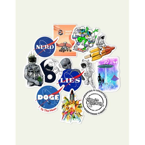 Generic Stickers Nasa (12pièces) Décoration PC Portable