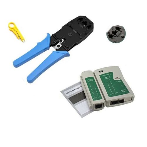 Generic Kit Pince Réseau RJ45 et RJ11 + Testeur Câble + 100pcs