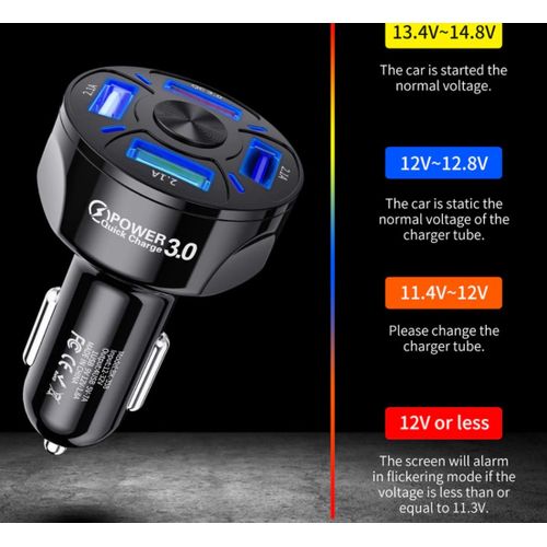 Chargeur Voiture Rapide QC3.0 BK-358 - 4 x USB