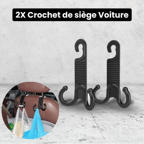 Generic x2 crochet de siège voiture support pour sac à main, porte-monnaie,  Clip de fixation, accessoires d'intérieur à prix pas cher