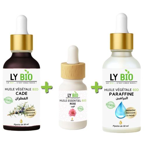 product_image_name-LY BIO-PACK HUILE CADE 50ML - PIPETTE + HUILE ESSENTIEL ROSE 10ML + HUILE PARAFFINE 50ML - PIPETTE-1