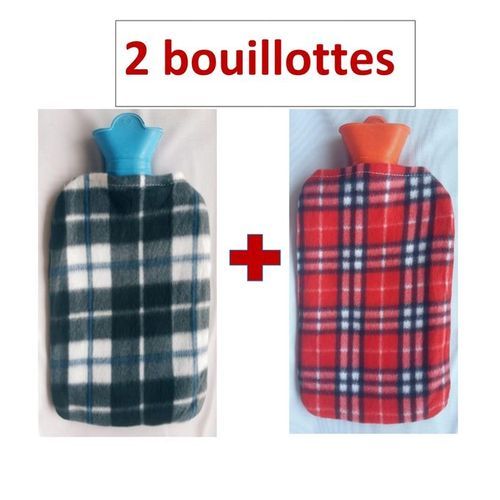 Generic 2 Bouillottes d'eau chaudes de 2 litres avec housses à