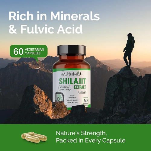 product_image_name-Dr Herbalist-عبوة من 2 شيلجيت / شيلجيت نقي 100% من الهملايا 450 ملغ، راتنج ناعم، عضوي، قوي للغاية، حمض الفولفيك، تعزيز الطاقة اليومية 120 كبسولة-4