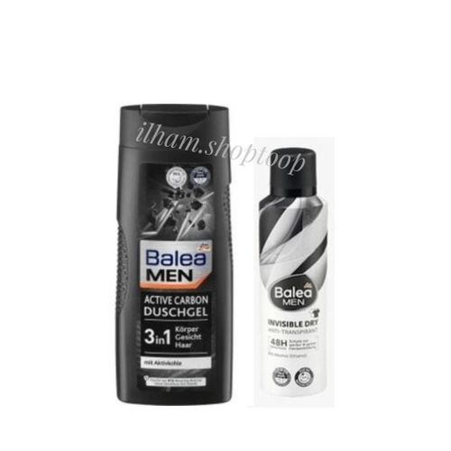 product_image_name-Balea-Men Gel Douche Active Carbon 3en1+Déodorant Spray Invisible Dry -1