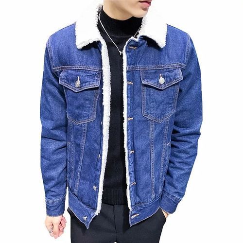 Generic JACKET JEAN homme Bleu marine à prix pas cher