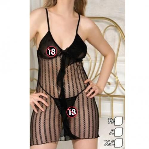 Generic Chemise de nuit transparent noir ray prix pas cher